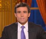 Nicolas Sarkozy interrogé par Laurence Ferrari, David Pujadas, Guy Lagache et Alain Duhamel au sujet de la crise, le 5/2/09 à l'Elysée
