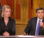 Nicolas Sarkozy interrogé par Laurence Ferrari, David Pujadas, Guy Lagache et Alain Duhamel au sujet de la crise, le 5/2/09 à l'Elysée