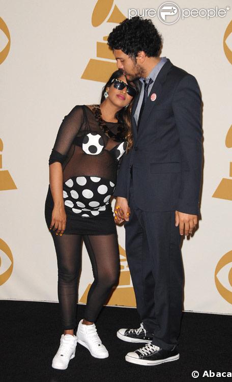 La chanteuse M.I.A et son fiancé BenBrewer lors de la 51ème cérémonie des Grammy Awards