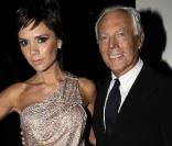 Victoria Beckham et Giorgio Armani 