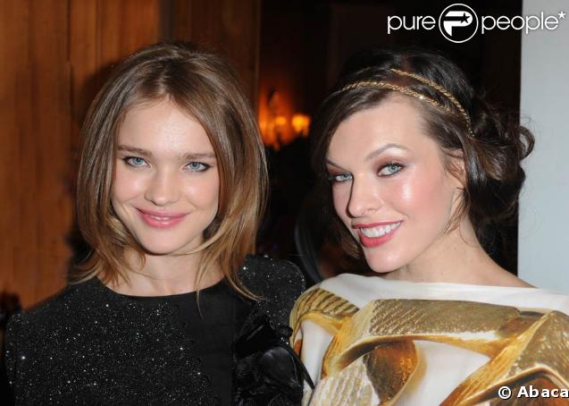 Natalia Vodianova et Milla Jovovich au 3e Fortune Forum Summit, le 3 mars 2009, au Dorchester Hotel de Londres