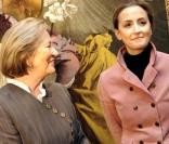 La reine Paola et la princesse Claire de Belgique visitent à Bruxelles l'exposition  de Van Dyck à Bellotto 