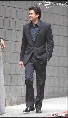 Patrick Dempsey tourne une publicité pour l'Oréal, le 14 mars 2009 à Los Angeles