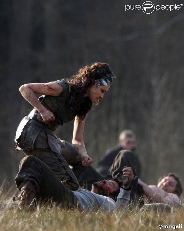 Olga Kurylenko, sur le tournage de 