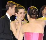Charlotte Casiraghi et Juliette Maillot, sous le regard de Stéphane Bern, lors du 55e Bal de la Rose, qui s'est tenu le 28 mars 2009, dans la principauté de Monaco !
