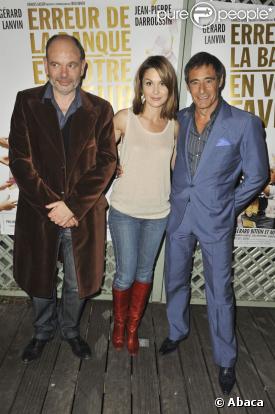 Jean-Pierre Darroussin, Barbara Schulz et Gérard Lanvin pour la première à Paris du film Erreur de la banque en votre faveur le 2 avril 2009