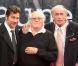 Laurent Gerra, Georges Lautner et Venantino Venantini, pour la séance culte consacrée aux "Tontons Flingueurs", le 2 avril 2009, lors de la première édition du Festival du Film Policier de Beaune.