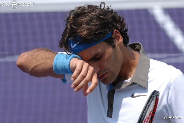 Roger Federer, éliminé en demi-finale de l'Open de Key Biscayne par Novak Djokovic...