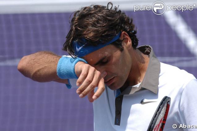 Roger Federer, éliminé en demi-finale de l'Open de Key Biscayne par Novak Djokovic...