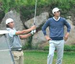 Rafael Nadal fait le vide en jouant au golf à Majorque, lors des vacances de Pâques