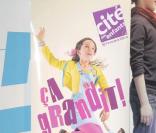 lors de l'inauguration du nouvel espace pour les 5-12 ans à la Cité des Sciences, à la Villette