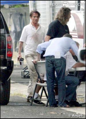 Johnny Depp sur le tournage de The Rum Diary, au Costa Rica