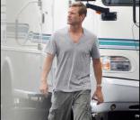 Aaron Eckhart sur le tournage de The Rum Diary, au Costa Rica