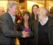 Alain Delon et Gérard Jugnot avec Elsa Zylberstein et Saïda Jawad à la soirée Tod"s donnée le 28 avril 2009, rue du Faubourg St Honoré.