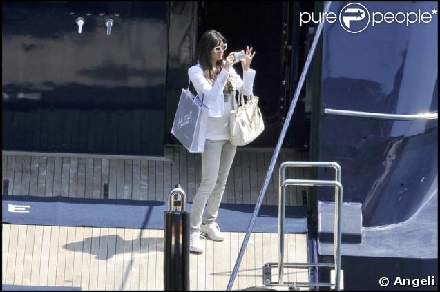 Flavio Briatore et son épouse Elisabetta Gregoraci, à Portofino avec leur ami Emilio Fede.