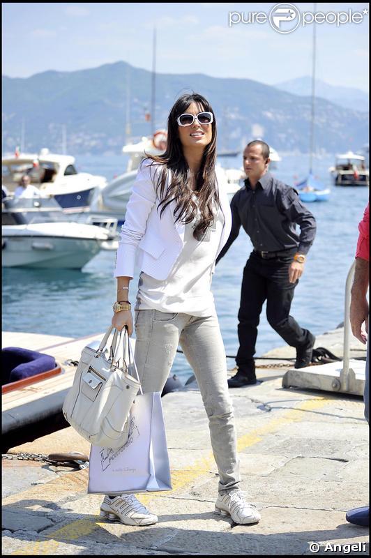 Flavio Briatore et son épouse Elisabetta Gregoraci, à Portofino avec leur ami Emilio Fede.