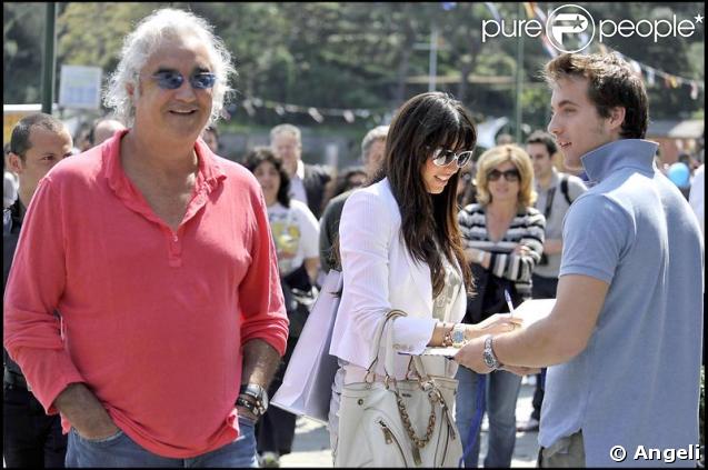 Flavio Briatore et son épouse Elisabetta Gregoraci, à Portofino avec leur ami Emilio Fede.