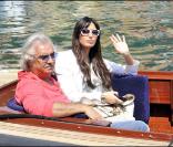 Flavio Briatore et son épouse Elisabetta Gregoraci, à Portofino avec leur ami Emilio Fede.