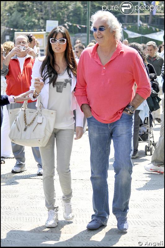 Flavio Briatore et son épouse Elisabetta Gregoraci, à Portofino avec leur ami Emilio Fede.