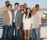 L'équipe de Middle Men, le 16 mai sur la terrasse du Martinez, à Cannes