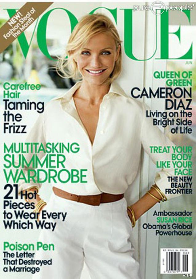 Cameron Diaz en couverture du magazine Vogue de Juin 2009