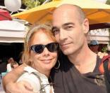 Rosanna Arquette et Jean-Marc Barr à la plage Vitamin Water à Cannes le 18 mai 2009