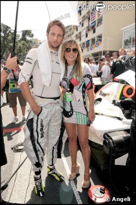 Geri Halliwell et le vainqueur Jenson Button au Grand Prix de Monaco, le 24 mai 2009