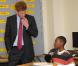 Prince Harry rend visite à des enfants défavorisés d'une école de Harlem, à NYC, hier