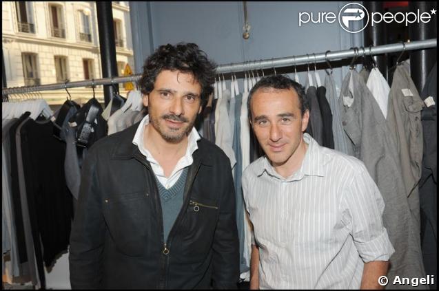 Pascal Elbé et Elie Semoun à l'inauguration de la boutique de vêtements, rue Yvonne Le Tac, dans le 18ème arrondissement