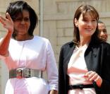 Michelle Obama hier en Normandie en compagnie de Carla Bruni 