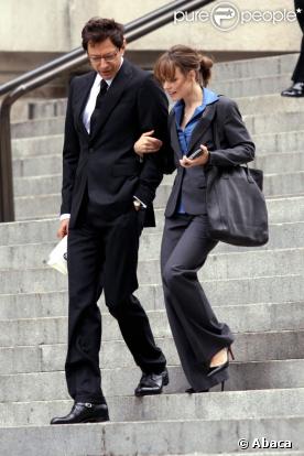 Rachel McAdams et Jeff Goldblum sur le tournage de Morning Glory devant le Metropolitan Museum à New York le 8 juin 2009