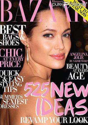 Angelina Jolie en couverture de Harper's Bazaar du mois de juillet 2009