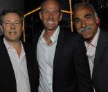 Le 3 juin 2009 au Café de L'Homme, Guy Forget entouré par Marc Lelandais et Mansour Bahrami 
