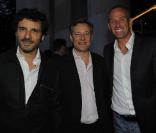 Le 3 juin 2009 au Café de L'Homme, soirée organisée par Lancel et Mansour Bahrami, avec notamment Pascal Elbé et Guy Forget, ici autour du président de Lancel Marc Lelandais 