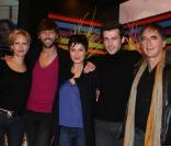 Rebecca Hampton, Laurent Kerusore, Hélène Médigue, Franck Borde et Alexandre Fabre.  Plus Belle La Vie , plus qu'une série... une vraie petite famille !   