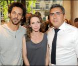 Tomer Sisley, Claire Keim et Michael Azoulay pour l'inauguration du concept-store American Vintage rue Tiquetonne à Paris le 16 juin 2009