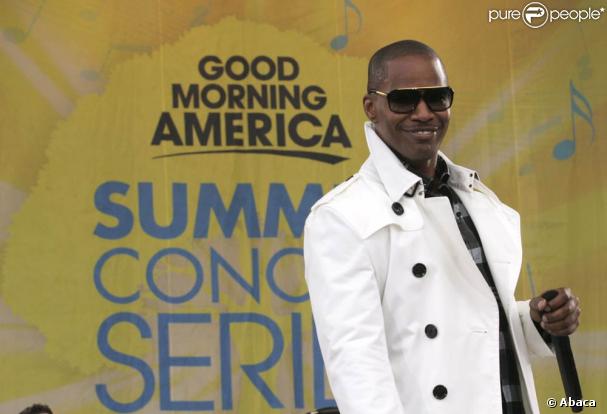 Jamie Foxx en concert dans le show télé Good Morning America depuis Central Park, New York, le 19 juin 2009