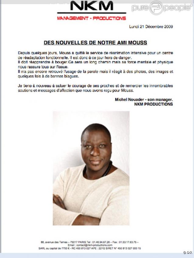 Communiqué du 21 décembre 2009