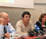 Patrick Bruel et Noam Shalit, le père de Gilad Shalit 
