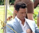 Jeffrey Donovan sur le tournage de Burn Notice à Miami le 29 juin 2009