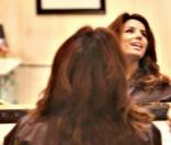 Eva Longoria avec son coiffeur 