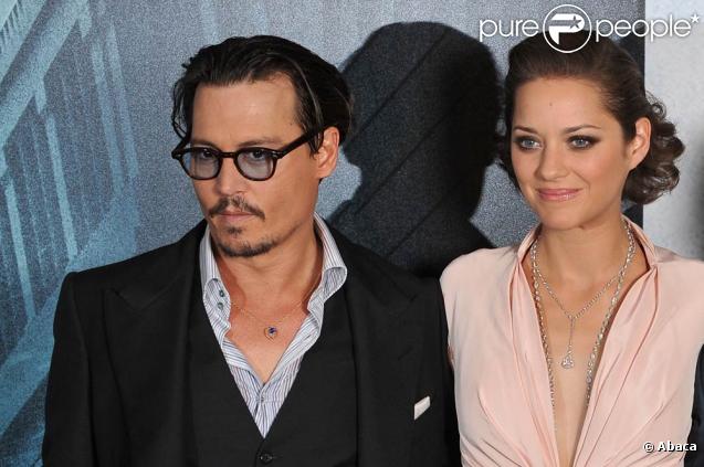 Johnny Depp et Marion Cotillard, au Gaumont Marignan, à l'occasion de l'avant-première de Public