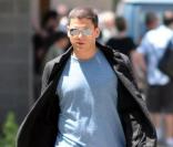 Wentworth Miller quitte le tournage de Law & Order, à New-York dans le quartier de Harlem le 9 juillet 2009.