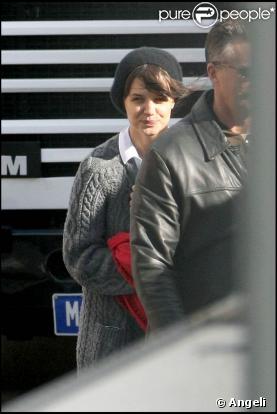 Katie Holmes sur le tournage de Don't be afraid of the dark, aux studios Docklands de Melbourne, à Melbourne, le 12 juillet 2009 !