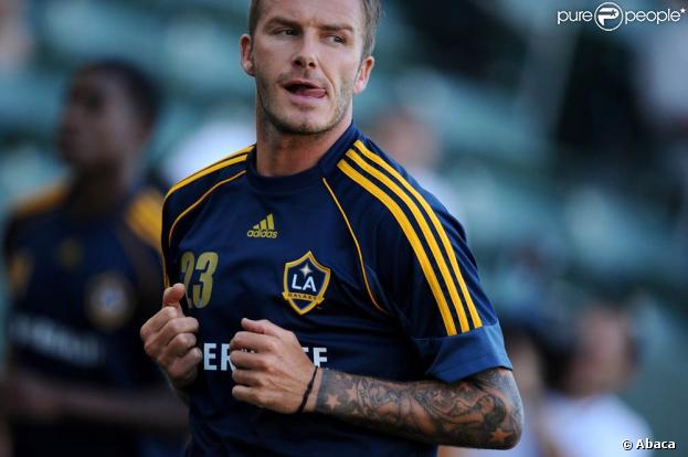David Beckham, lors du match amical opposant les Galaxy au Milan AC, à Los Angeles, le 19 juillet 2009 !