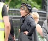Emma Thompson sur le tournage de Nanny McPhee 2, à Londres. Juillet 2009