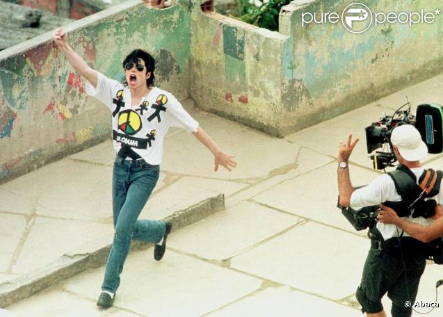 Michael Jackson lors du tournage du clip de  They don't care about us 
