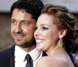 Kaherine Heigl et son compagnon à l'écran, Gerard Butler, décidément très complices... Le 4/08/2009 à Londres 