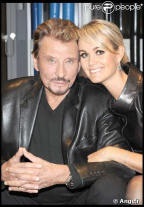 Johnny Hallyday et sa femme Laeticia 