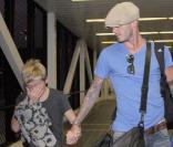 David Beckham et Brooklyn à l'aéroport de Los Angeles le 13/08/09